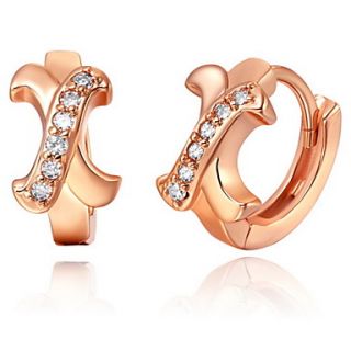 Special Silver And Gold Plated With Cubic Zirconia Letter X Womens Earring(More Colors)