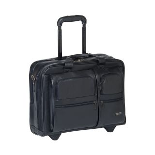 Solo Leather CheckFast Rolling Laptop Case