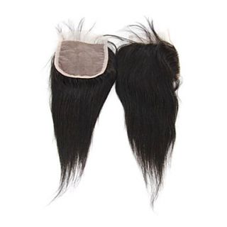 12 Brazilian Hair Silky Straight Lace Top Closure(44) Natural Color