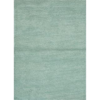 Hand woven Solids Solid Pattern Blue Rug (5 X 8)