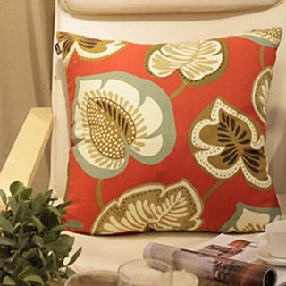 Orange Flowers Pattern Decorative Pillow With Insert