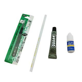 4PCS Dotting Tools Kit(Metal Tweezers Dotting Pen 2PCS Glue)