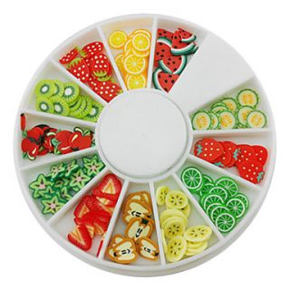 12 Color Fruit Design Polymer Nail Art Decoration