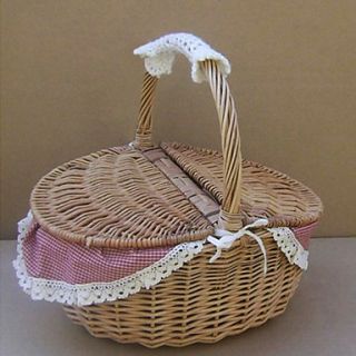 Lovely Little Red Riding Hoods Pink Handmade Wicker Storage Basket