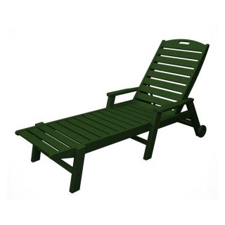 POLYWOOD Nautical Stackable Wheeled Chaise with Arms   NCW2280BL