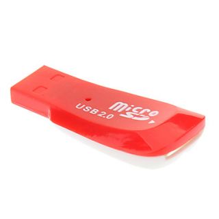 USB 2.0 Micro SD Memory Card Reader (Red)