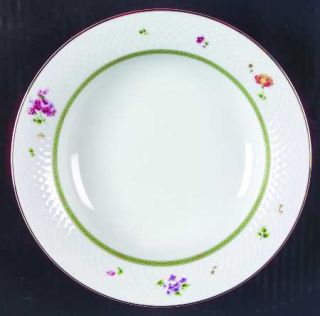 Nikko Genevieve 8 Soup/Pasta Bowl, Fine China Dinnerware   Flower Sprigs,Emboss