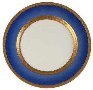Faberge Athena Salad Plate, Fine China Dinnerware   Blue Border         Gold Gre