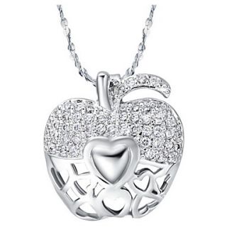 Vintage Apple Shape Silvery Alloy Womens Necklace(1 Pc)