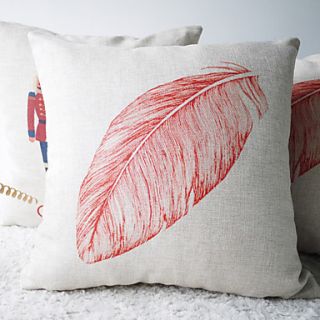 Artistic Large Pink Feather Decorative Pillow Cover