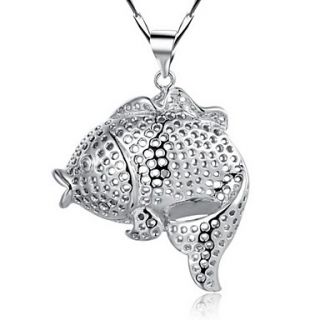 Fashion Fish Shape Silvery Alloy Womens Necklace(1 Pc)