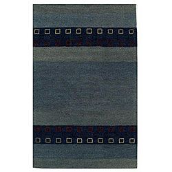Blue Wool Rug (8 X 106) (bluePattern GeometricMeasures 1 inch thickTip We recommend the use of a non skid pad to keep the rug in place on smooth surfaces.All rug sizes are approximate. Due to the difference of monitor colors, some rug colors may vary sl