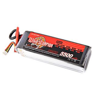Wild Scorpion 7.4V 2S 5500mAh 30C Li Po Battery(T Plug)