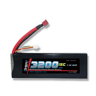 DLG 7.4V 2S 3200mAh 15C Li Po Battery(T Plug)