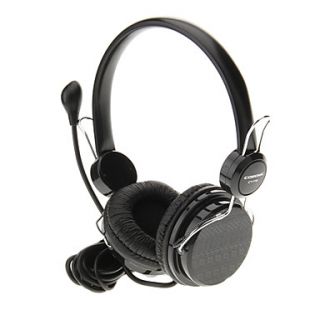 715 3.5mm High QualityHeadset On ear Headphone Headset with Mic for Computer(Black)