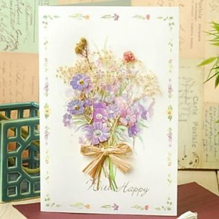 Side fold Greeding Card with Lilac Flower and Rhinestone for Mothers Day