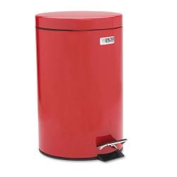 Rubbermaid Economical 3.5 gallon Step Can (RedFinish Powder coatedShape RoundOpening type Foot pedalLiner material PlasticLid type HingedWaste disposal can be easy and sanitary in restrooms, offices and clinicsSelf closing step can features rigid pla