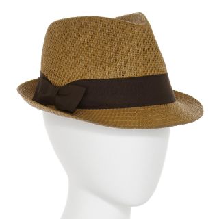 Scala Straw Fedora Hat, Tea/brwn, Womens