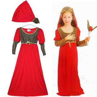 Cute Juliet Red Polyester Kids Halloween Party Costume (For Height 120 135cm)