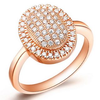 Luxuriant Sliver Or Gold With Cubic Zirconia Round Womens Ring(1 Pc)