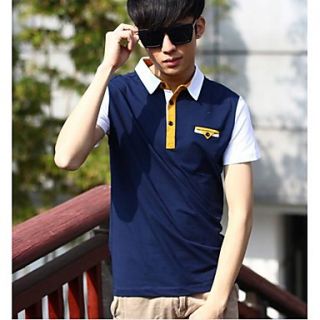 Mens New Lapel Slim Short Sleeve Leisure Top