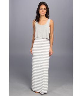 Seven7 Jeans Twofer Tank Stripe Dress Womens Dress (Gray)