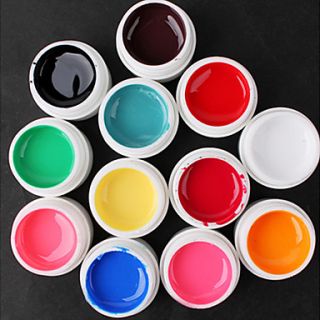 12PCS Pure Color Mix UV Color Gel Kits(12ml)