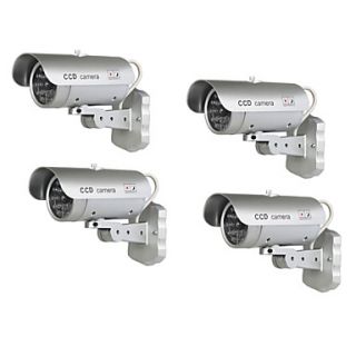 4PACK Motion Detect Outdoor Silver Bullet Dummy Security Camera