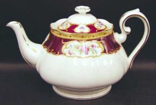 Royal Albert Lady Hamilton Teapot & Lid, Fine China Dinnerware   Hampton Shape,
