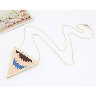 Womens Euramerican Contrast Color Oil Triangle Necklace