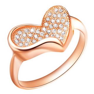Vintage Style Sliver Or Gold With Cubic Zirconia Heart Womens Ring(1 Pc)