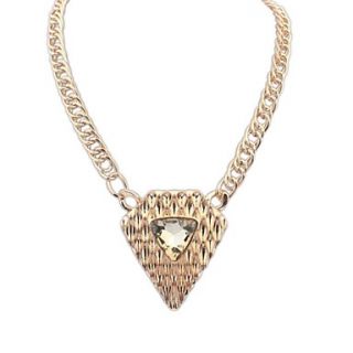 Womens European Fashion Style (Diamond Shape) Acrylic Alloy Statement Necklace(Black White Gold) (1 pc)