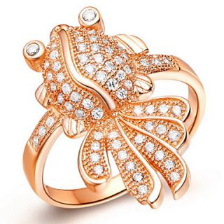 Fashionable Sliver Or Gold With Cubic Zirconia Goldfish Womens Ring(1 Pc)