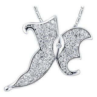 Vintage Leaves Shape Slivery Alloy Necklace With Rhinestone(1 Pc)