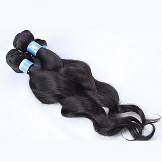 16 Inch 4Pcs Color 1B Grade 4A Indian Virgin Loose Curly Wave Human Hair Extension