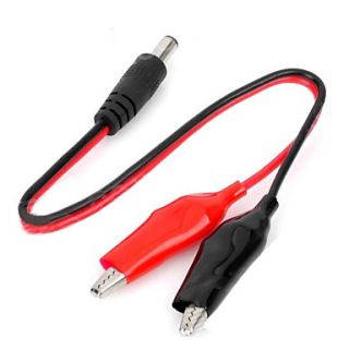 5.5 x 2.1mm DC Power Plug Alligator Clip Test Lead Cable   Red Black
