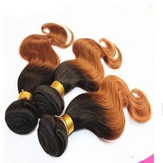12 Inch Ombre color #1#4 Fabulous Brazilian Body Wave Weft 100% Remy Human Hair Extensions 3Pcs