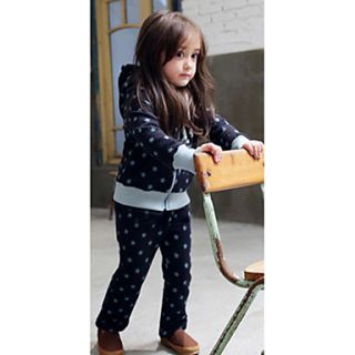 Girls Little Star Print Casual Clothing Sets