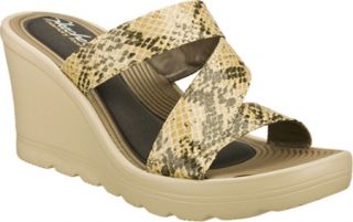 Womens Skechers Playground Tic Tack Toe   Natural Sandals