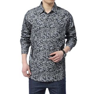 Mens Cool Printing Long Sleeve Polyester Shirt