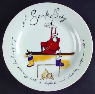 Pottery Barn Santa Baby Salad Plate, Fine China Dinnerware   Song Lyrics,Eartha