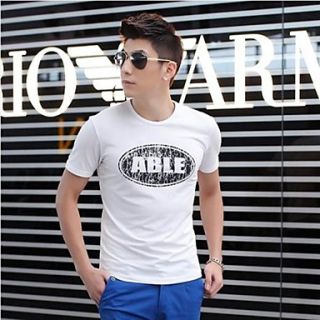 Mens Summer Round Neck Slim Casual Short Sleeve Printing T shirt(Acc Not Included)