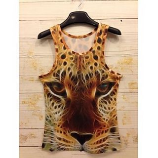 Mens 3D Series Leopard Printing Tight Movement Vests