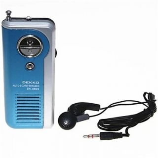 DEKKO DK 8809 Sports Mini Auto Scan FM Radio w/ Stereo Earphone   Blue