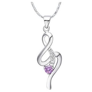 Fashion Tassel Alloy Womens Necklace With Rhinestone(1 Pc)(Purple,White)