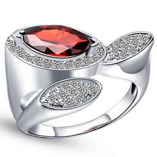 Fashionable Sliver With Cubic Zirconia Round Womens Ring(Red,Purple,Blue)(1 Pc)