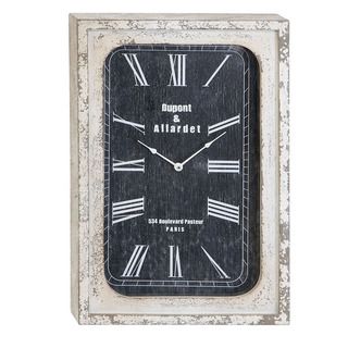 Portobello Vintage Antiqued Classic Wall Clock (Cracked beige and blackShape RectangleBattery size Uses one (1) AA battery (not included) Dimensions 23.5 inches high x 2.75 inches wide x 15.5 inches long )