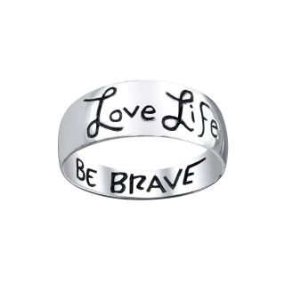 Bridge Jewelry Footnotes Love Life, Be Brave Sterling Silver Band Ring