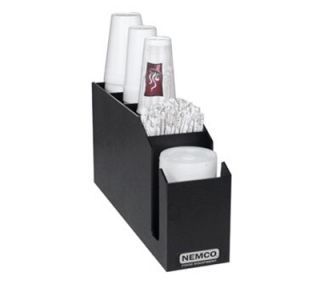 Nemco Countertop Cup Dispenser Organizer w/ 3 Vertical Stacking, 2 Lid Straw Compartments