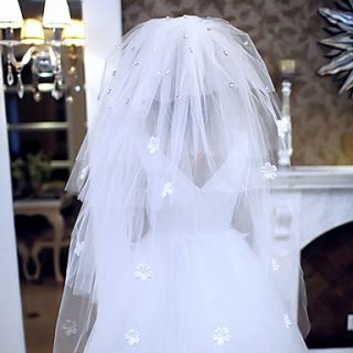 Four Tier Cathedral Wedding Veil With Satin Flora